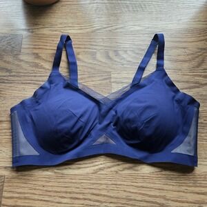 Honeylove Crossover Wireless Smoothing Seamless Bra Size 2X Blue